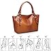 S-ZONE Women's Vintage Genuine Leather Shoulder Bag Handbag Crossbody Bag Ladies Purse Large Capacity