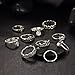 cyntan Set of Knuckle Ring Moon Elephant Silver Tone Ring Set for Women 10 Pcs/Set