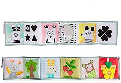 Kolamom Clip-On Baby Pram Carriage Crib Stroller Cloth Books Crinkle Soft Book for Babies Early Development Learning & Education Toys for Newborn Infants Toddlers Children Kids (rabbit)