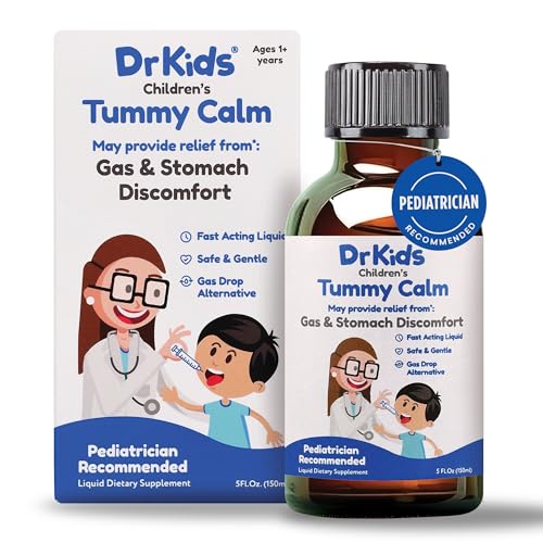 Tummy Calm Dr. Kids Children’s Gas Relief & Upset Stomach Support, Gas Drops for Newborns & Kids, Safe & Gentle Oral Solution, Natural Constipation Relief, 5 Fl Oz (Pack of 1)