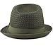 The Hat Depot Light Weight Classic Soft Cool Mesh Crushable Fedora hat (L/XL, Olive)