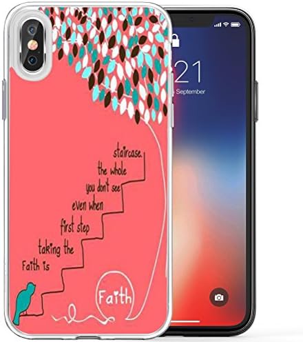 iPhone X Case,Apple iPhone X Case Case TPU Non-Slip High Definition Printing Bible Verses Faith Is Taking The First Step Even When You Don'T See The Whole Staircase
