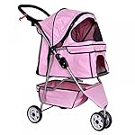 New Pet Stroller Cat Dog Cage 3 Wheels Stroller Travel Folding Carrier T13