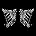 VEGASBEE® Ireland Harp Irish Winged Maiden Erin Coat of Arms Heritage Crest Embroidered Iron-on Patch Exclusive Embroidery Large Size 12