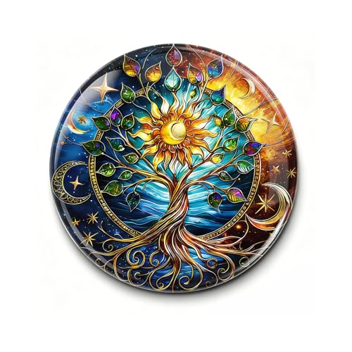 12 Pack Stained Glass Tree of Life Sun and Moon Fridge Magnets