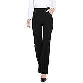 ZTN Women's High Waist Pull-On Dress Pants Tummy Control Pants for Work Business Casual Office Trousers 4 Pockets