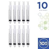 10ml Syringe with Luer Slip Tip - 10 Sterile Syringes by Care Touch – No Needle, Great for Dispensing Oral Medicine and Home Care