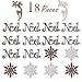 Valery Madelyn 18ct 6-15cm Champagne Gold Sparkling Essential Christmas Ornaments Set Glittery Christmas Decoration-Noel, Snowflake and Reindeer,18 Pcs Metal Hooks Included