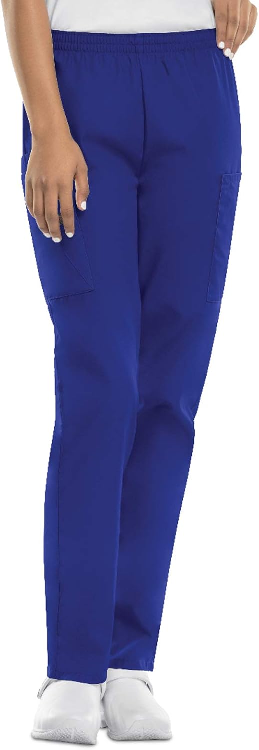 CHEROKEE Women's Workwear Elastic Waist Cargo Scrubs Pant