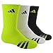 adidas Boys Cushion Crew Socks (Pack of 3), Semi Solar Yellow/Black - White/Black - Black/Semi Solar Yellow, Medium