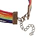 ISHOW Rainbow Gay Pride Lesbian LGBT Heart Love Wax Cord Braided Bracelet for Men and Women, 7.5