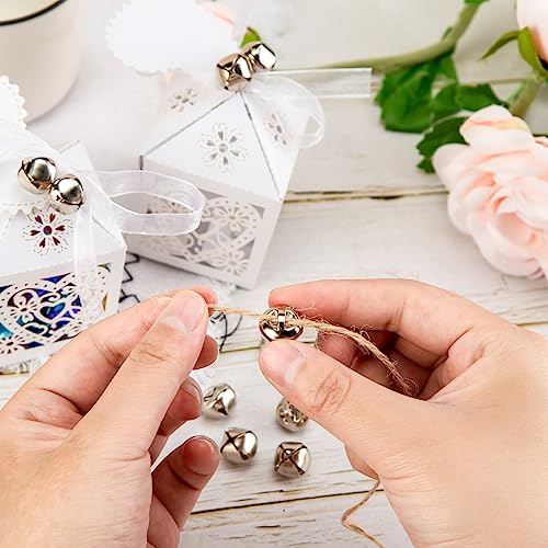 VGOODALL 250PCS Craft Bells Bulk, Jingle Bells Assorted Sizes Silver Bells for Crafts Christmas Wreath Party DIY Projects Home Decor