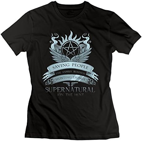 SLIAT Women's Supernatural Family Business Saving People Hunting Things Tshirt Black
