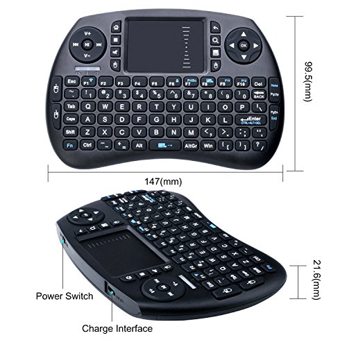 2.4GHz Wireless Keyboard with Mouse, Longruner Mini Touchpad Rechargeable Combos for Raspberry Pi 3 2, Android TV Box, Windows PC, HTPC, IPTV, Raspberry Pi, XBOX 360, PS3, PS4 - Thumbnail 3