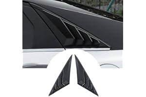 BOYOUS 2pcs ABS Racing Style Rear Side Window Louvers Air Vent Scoop Shades Cover Blinds Exterior Decoration Accessories Compatible with Hyundai Elantra 2021 2022 2023 2024 2025(Bright Black)