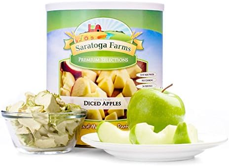 Saratoga Farms Freeze Dried Diced Apples, #10 Can, 9oz (255g), 20 Total Servings, Real Fruit, Fruit Smoothies, Snack, Food Storage, Every Day Use - No Additives or Preservatives