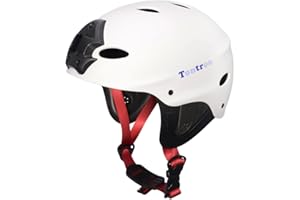 Tontron Adult Whitewater Kayaking Canoeing Helmet with Camera Mount Plate and Magnetic Buckle