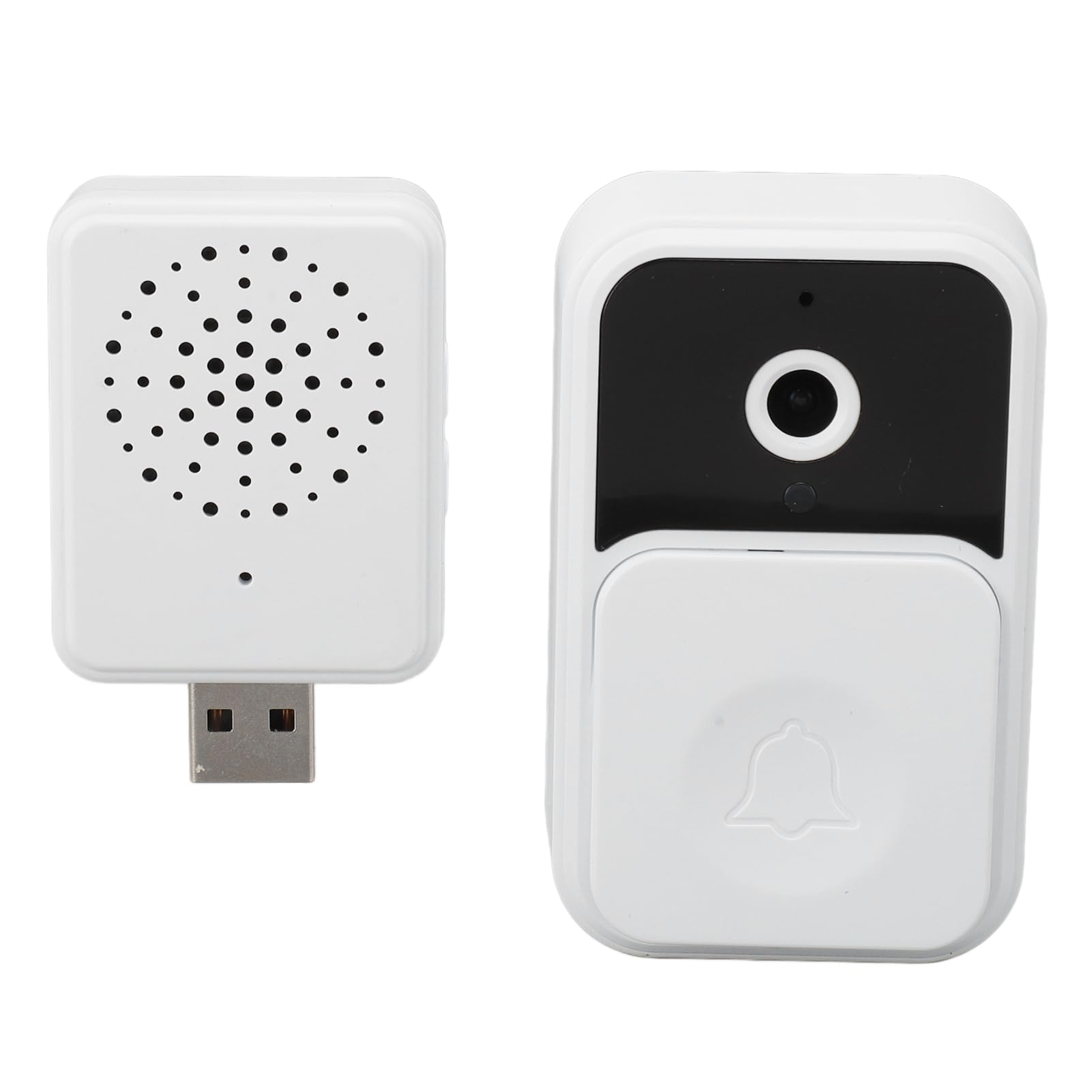 Zunate Wireless Video Doorbell Camera WiFi HD Security Camera 90° Wide Angle Night Vision 2-Way Audio Up to 128GB SD Card Storage