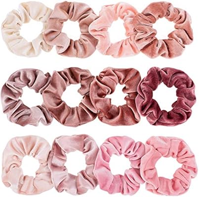 Whaline Blush Theme Hair Scrunchies Velvet Elastics Pink Lovers