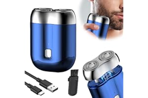 FANSUIT New Model Mini Dual-Head Electric Shaver, Upgrade Pocket Shaver, 2025 New Upgrade Pocket Shaver USB Mini Shavers for Men, Washable Double Head Razor, Rechargeable Waterproof Compact Electric (Blue)