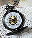 Dragon Black Pocket Watch Necklace Pendant - Vintage Victorian Style - Steampunk Retro Pocketwatch Fly Dragon Charms
