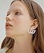Luxury Letter G Pearl Initial Stud Earrings Drop Statement Earrings for Women Girls (A)
