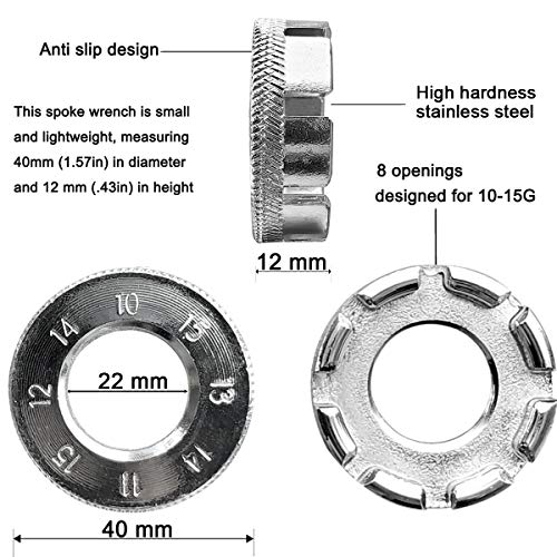 M-jump 3 Pack Bike Spoke Tool + 2 PCS Bike Spoke Light, Bicycle Spoke Wrench Cycling Pocket Tools 5 in 1 Bike Rim Correct Kit - Thumbnail 2