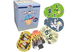 Ortopad® Bamboo Boys Eye Patches, 50/Box (Junior Size, 0-2 yrs) Racing Flames Pack