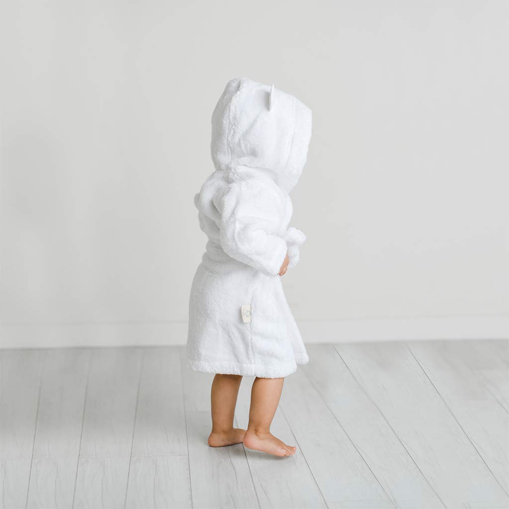 Ultra Soft and Absorbent GOTS Certified Turkish Cotton Kids Robe Natemia Organic Hooded Bathrobe for Babies and Toddlers Made in Turkey