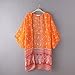 Lookatool Women Boho National Printed Chiffon Shawl Kimono Cardigan Tops Blouse