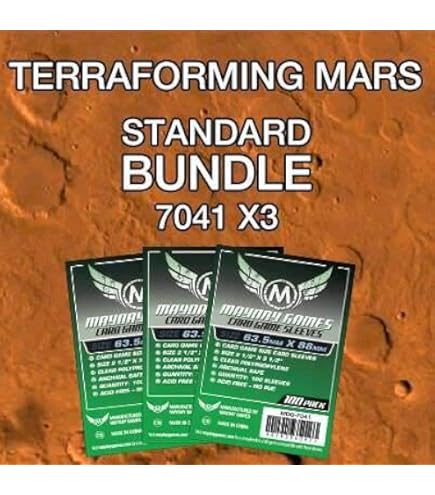 terraforming mars card sleeves size Terraforming Mars Dice Game Compatible Card Sleeve Bundle (8844 X 2) main image 0