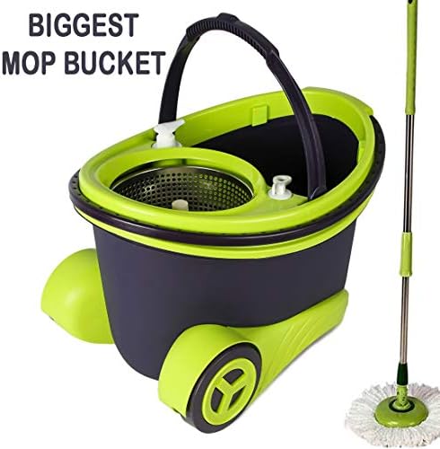 SA100ยฎ Green Steel Cleansweep Mop Bucket with 2 Refills