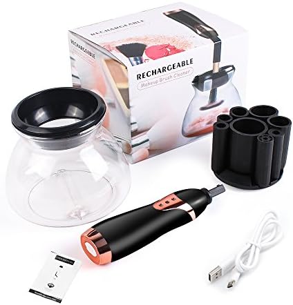 Rechargeable Professional Makeup Brush Cleaner 2018 Edition Electronic Cleaning Machine Tool Completely Cleans and Dries All Sizes of Cosmetic Makeup Brushes in 30 Seconds | Charges with USB (BLACK)