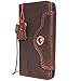 Davis Genuine Natural Real Leather Case for Samsung Galaxy S8 Plus Book Wallet Luxury Cover S Handmade Retro Id Cards Slots s 8 Brown Metal Closure