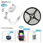 Led light strip, Nexlux Wifi Wireless Smart Phone Controlled Strip Light Kit 16.4ft 150leds 5050 Waterproof IP65 LED Lights ,Working with Android and IOS System,Alexa