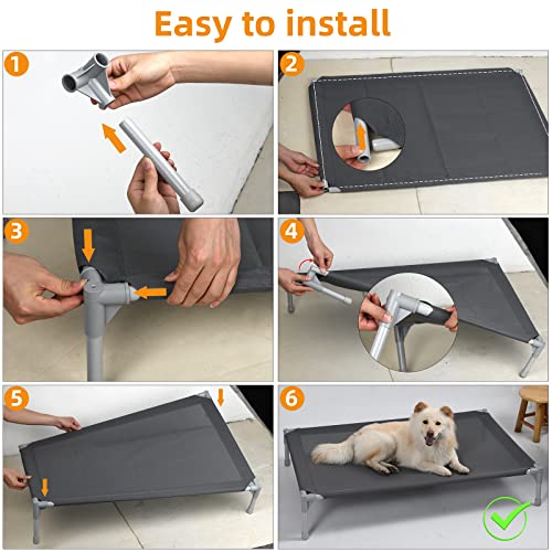 ZTWAMIN Cooling Elevated Dog Bed 43 inch Chew Proof Raised Outdoor