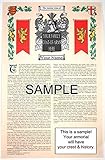 Schatt - Surname - Armorial Name History & Coat of Arms Scroll - 11 x 17 Inches (A3) - Family Crest - Genealogy - Heraldry - Heraldic