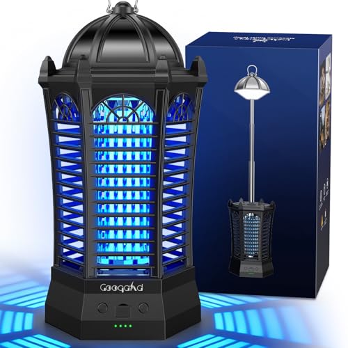 GooQand Bug Zapper, 4500V Retractable Fly Zapper with LED Light, 4000mAh&3 Mode Portable Electric Zapper with Lighting Used for Indoor Outdoor, Camping, Garden, Patio, Fishing