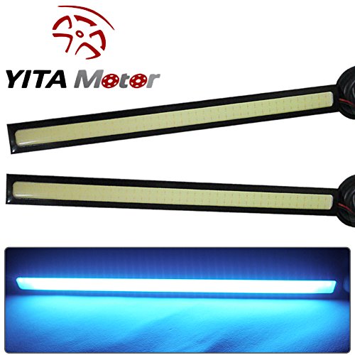 Yitamotor 2x ice blue cob led lights super bright car drl fog dri…