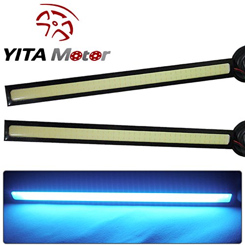 YITAMOTOR 2x Ice Blue COB LED Lights Super Bright Car DRL Fog Driving Lamp Waterproof Ice Blue 12V