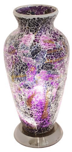 Mosaic Vase Lamp, Glass, Purple