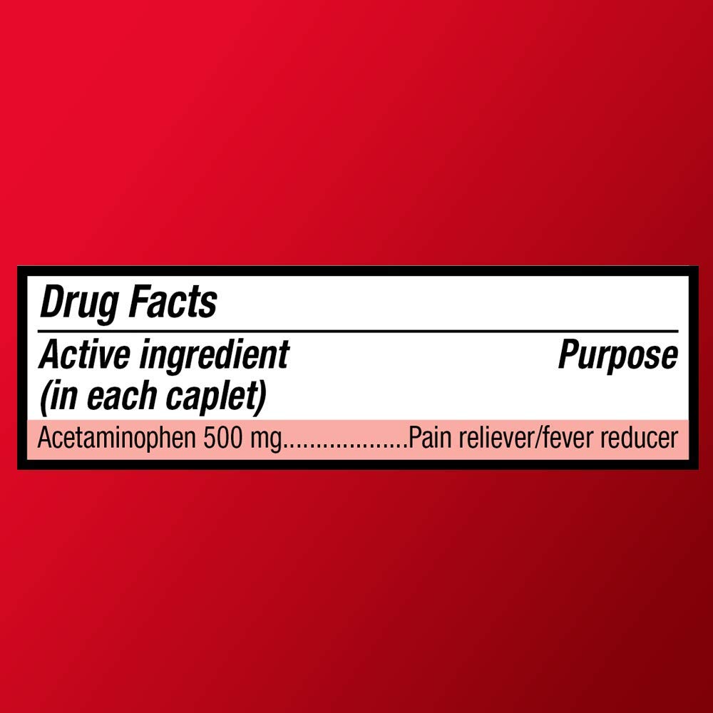  Basic Care Extra Strength Pain Relief, Acetaminophen Caplets, 500 mg, 500 Count: Prime Pantry