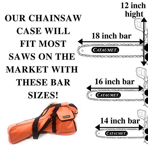 Cataumet Chainsaw Sharpener Kit and Chainsaw Carrying Case Bag Includes 3 Round Files Sizes 5/32" 3/16" 7/32" 3 Guide Handles Stump Vise Felling Wedge Flat File Depth Gauge Multi Wrench Tool Bag