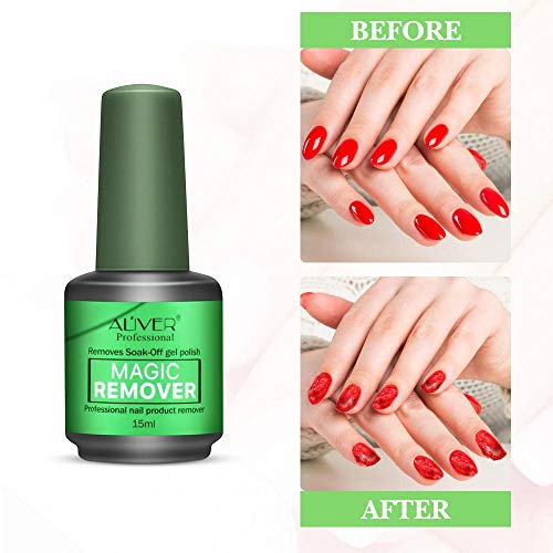 Magic Nail Polish Remover,Professional Removes Soak-Off Gel Polish in 3-5 Minutes,Easily & Quickly,Don't Hurt Your Nails (1 Pack)