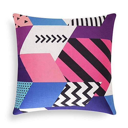 ModeHome Decorative Throw Pillow Cover. Abstract Style Cushion Covers, Colorful Irregular Figure Pattern for Office Couch Bed Decor Pillowcase (1818 Inch Pack of 4)