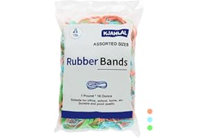 KJAHLAL Rubber Bands Assorted Size, 1 lb Assorted Colored Rubber Bands Office Supplies