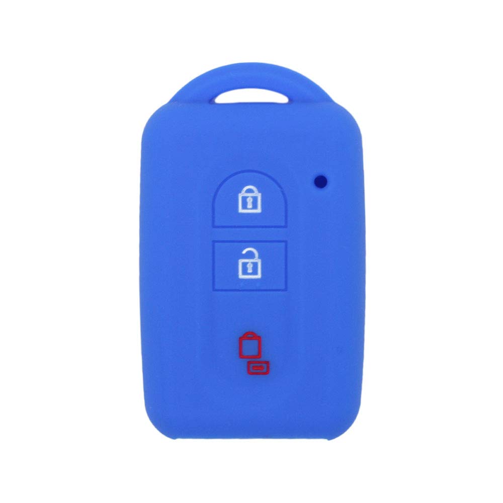BROVACS Silicone Cover Protector Case Holder Skin Jacket Compatible with NISSAN 2 Button Smart Remote Key Fob CV9504 Deep Blue