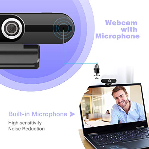 Computer Camera with Microphone, Akyta 1080P HD Laptop USB cam with
