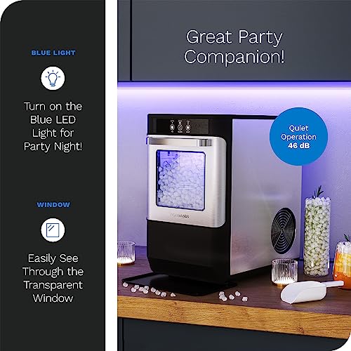 HOmeLabs Countertop Nugget Ice Maker Stainless Steel With Touch