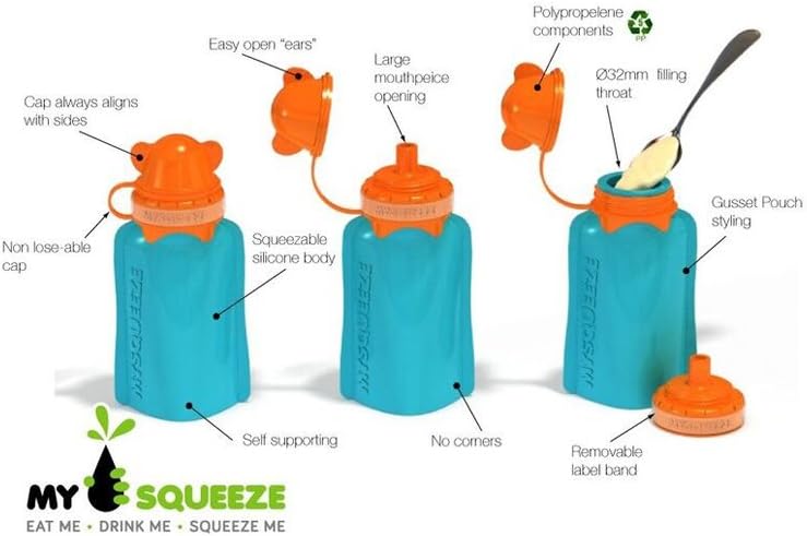 silicone reusable baby food pouches